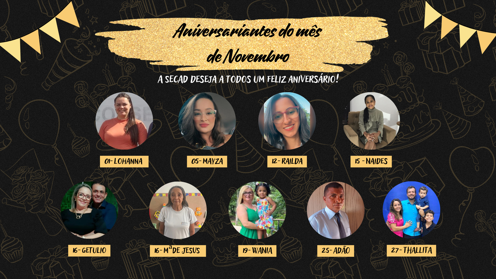 PARABÉNS ANIVERSARIANTES DO MÊS DE NOVEMBRO 🥳